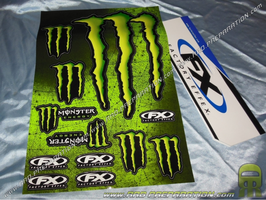 Plate of stickers MONSTER ENERGY XL (49X33cm) on black