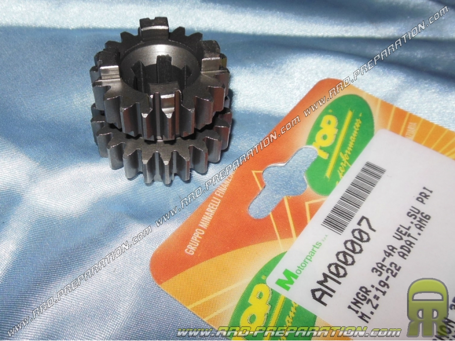 Pinion of 3rd and 4th on input shaft 19/22 teeth for gear box MINARELLI AM6 (size origin)