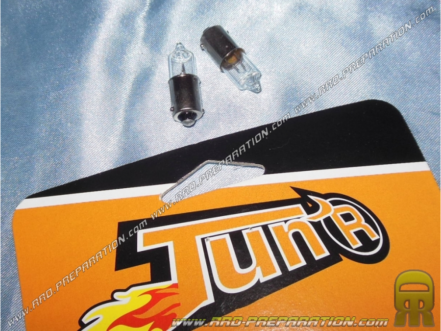 Bulb of indicator TUN' R transparent lamp has clips BA9S 12V 21W