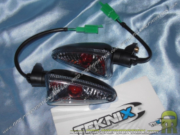 Indicators postpones black/transparent TEKNIX for scooter Nitro, Typhoon and mécaboite DERBI, GPR, RS4…