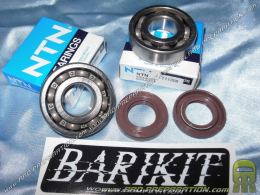 Set of 2 reinforced bearings (cage steel riveted C4) + joined spy Viton of crankshaft BARIKIT for engine derbi euro 1,2 & 3