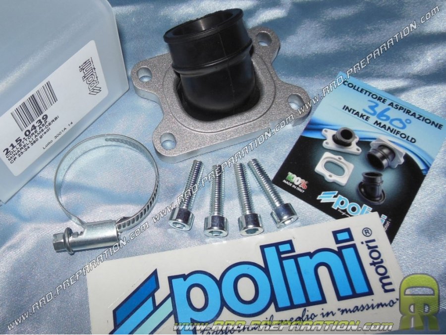 Pipe of admission POLINI directional Evolution carburettor 23 has 24mm (Ø28,5mm fixing) mécaboite driving DERBI and AM6