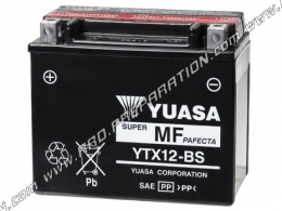 Batterie sans entretien YUASA YTX12A-BS 12v 12A pour moto, mécaboite, scooters...