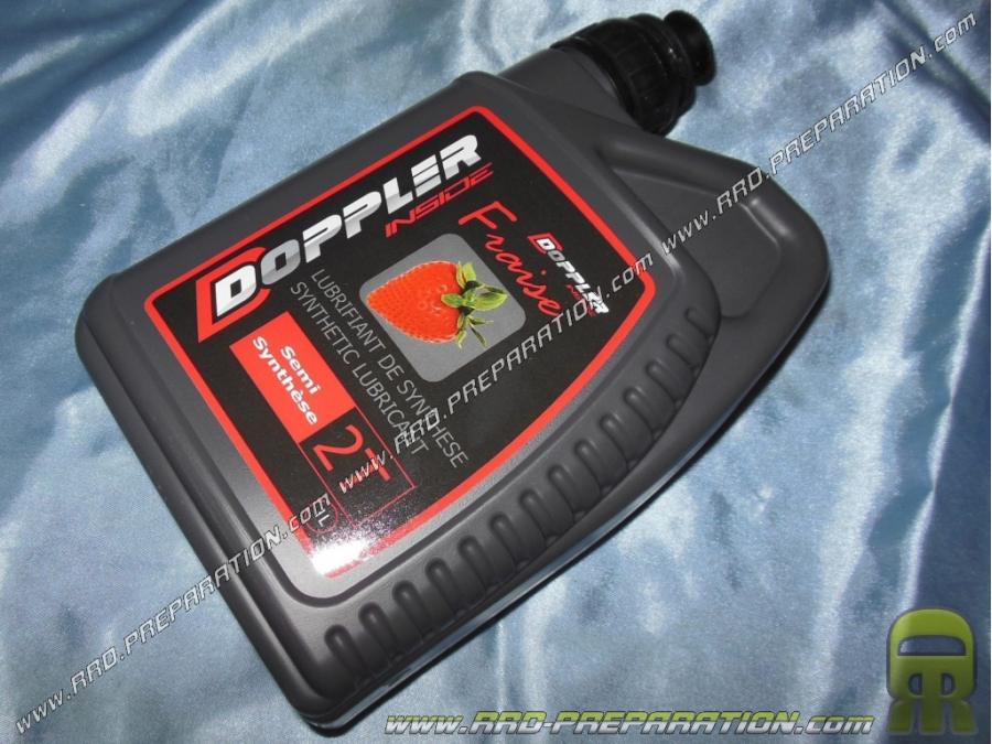 Aceite motor DOPPLER Racing aroma fresa semisintético 2 tiempos 1L