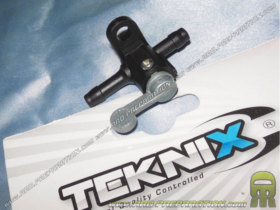 Gasoline tap on universal hose connection TEKNIX Ø6mm with fixing on framework