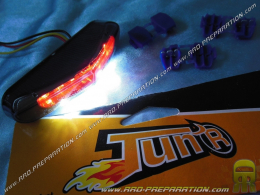 Universal rear light with leds with lighting of plate TUN' R hides smoked (mécaboite, scooter, mob)