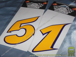 Stickers numbers MERYT of color yellow, cuts single 9cm (width)