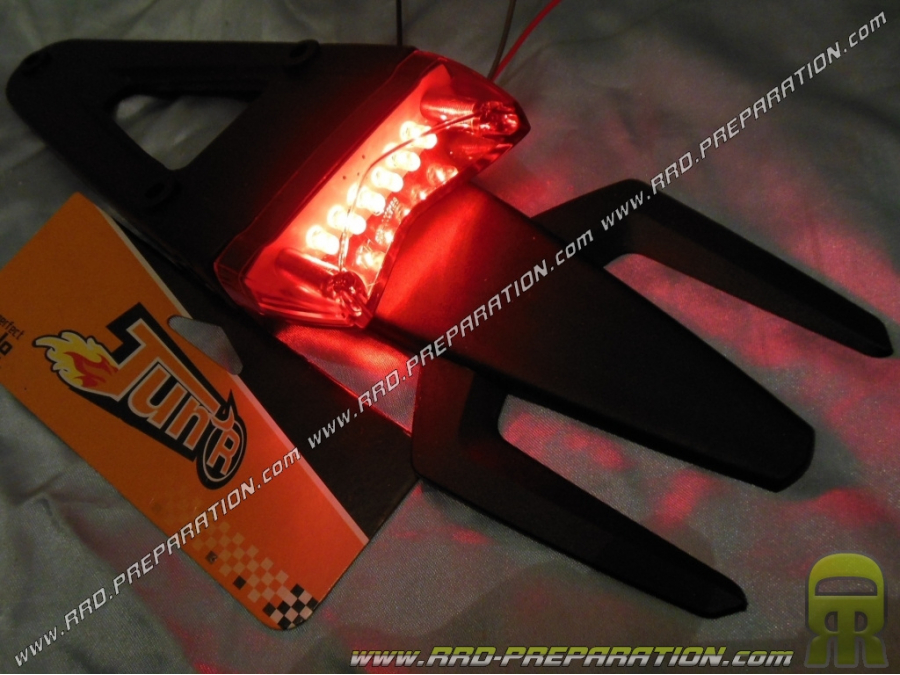 Rear light with flap and support of red plate TUN' R with leds for motor bike 50cc, 125cc…