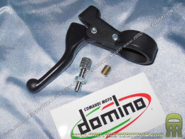 Levier de décompresseur / starter DOMINO aluminium noir et vis de réglage pour cyclomoteur, scooter, mécaboite...