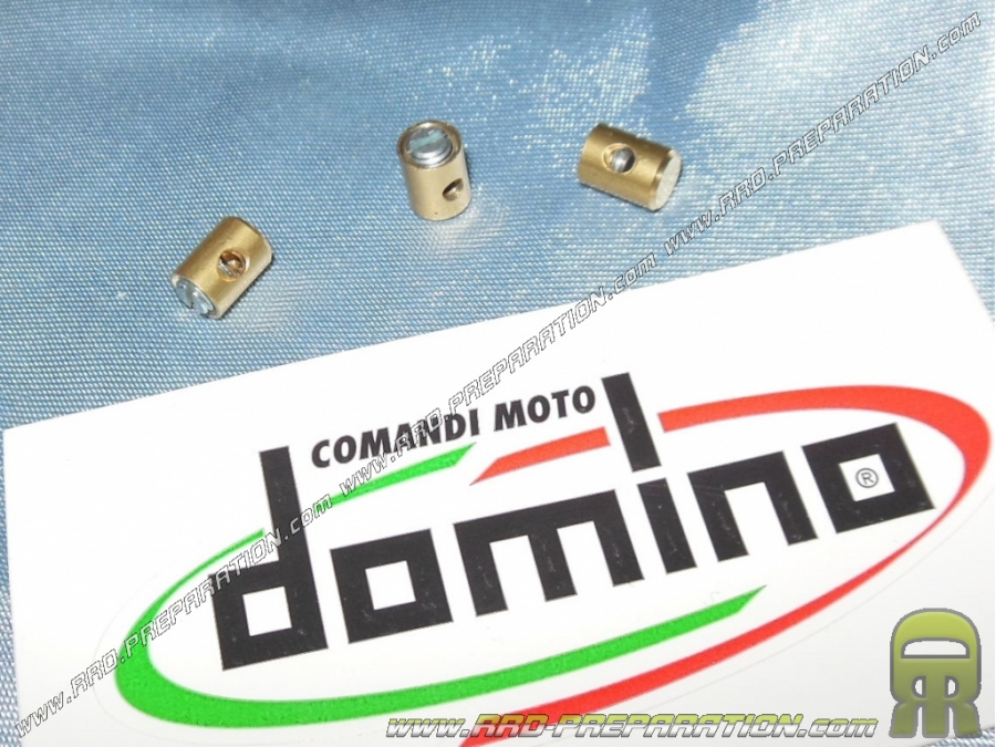 Cable clamp to screw Ø5,5 X L.8mm DOMINO for relief cock, choke & accelerator (screw entering head) Cable clamp to screw Ø5,5 X L.8mm DOMINO for relief cock, choke & accelerator (screw entering head)