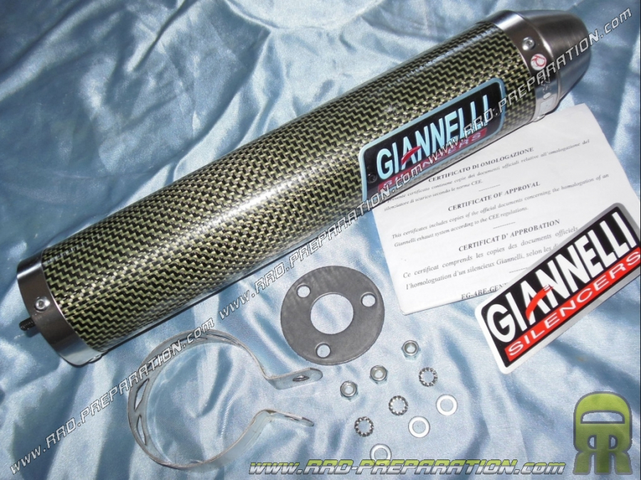 Silencieux seul d'échappement GIANNELLI kevlar, aluminium ou carbone pour APRILIA RS & TUONO 125cc 2 temps de 1994 à 2008