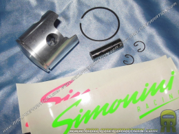 Piston mono segment SIMONINI racing Ø47,6mm axe 12mm pour maxi kit 80cc minarelli horizontal liquide, kit 70cc minarelli am6