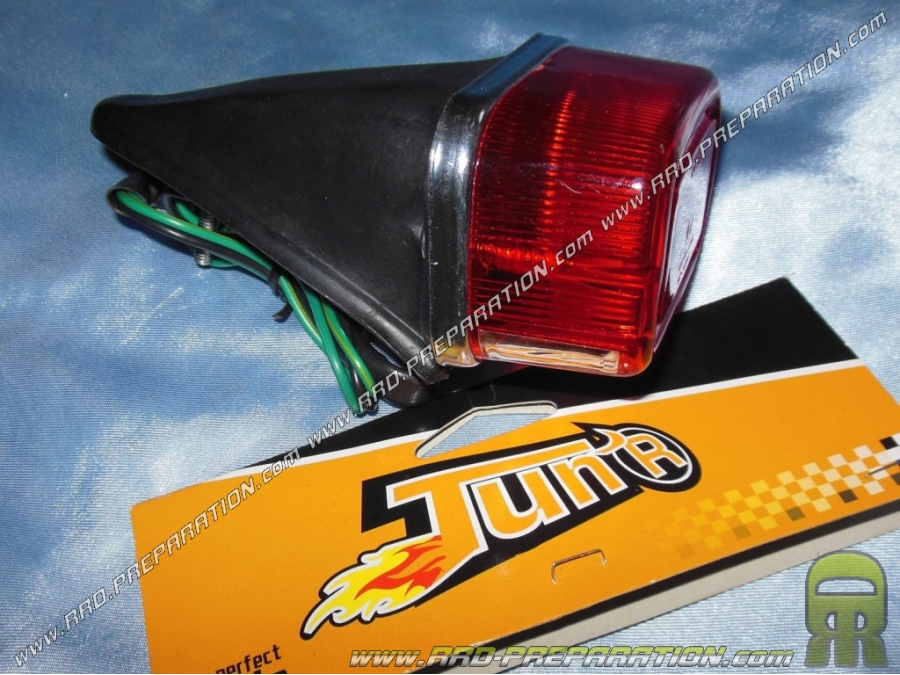 Universal rear light with lighting of plate TUN' R Chrome OLD CROSS-COUNTRY RACE (mécaboite, scooter, mob)