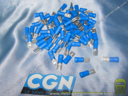 Boite de 100 cosses 4.80 femelles plates CGN pour fil électrique
