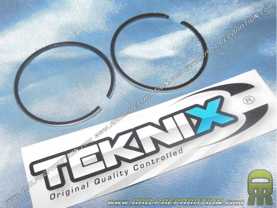 Jeu de 2 segments Ø40 X 1,2mm pour kit fonte et aluminium TEKNIX, CGN 50cc sur scooter minarelli vertical, horizontal...