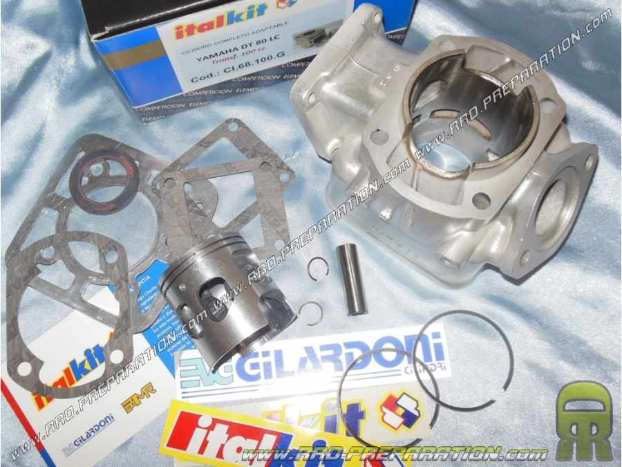 Kit 100cc Ø54mm GILARDONI ITALKIT aluminium pour moto YAMAHA DT, TZR, RD et YSR 80cc LC refroidissement liquide