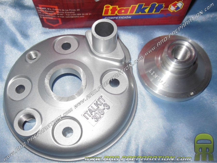 Cylinder head with stud supplements Ø48mm for kit and pack 80cc ITALKIT Racing aluminium on minarelli am6
