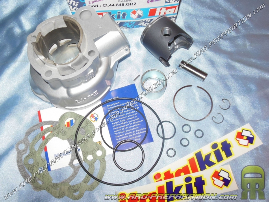 Kit 80cc ITALKIT Racing aluminio Ø48mm (carrera especial 44mm, sin culata) para minarelli am6