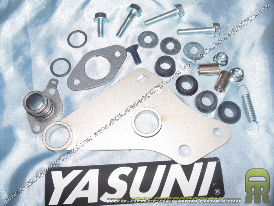 Full fixing kit for exhaust Yasuni R pot on PEUGEOT (trekker, speedfight, buxy ...)