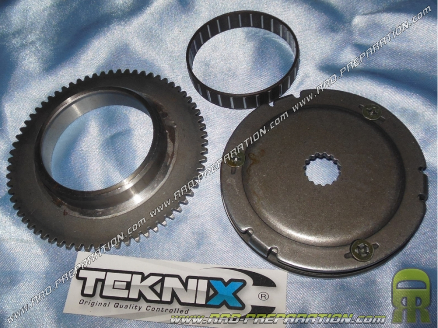 Corona de arranque completa TEKNIX tipo original con rueda libre y jaula de agujas para scooter KEEWAY / CPI 50cc