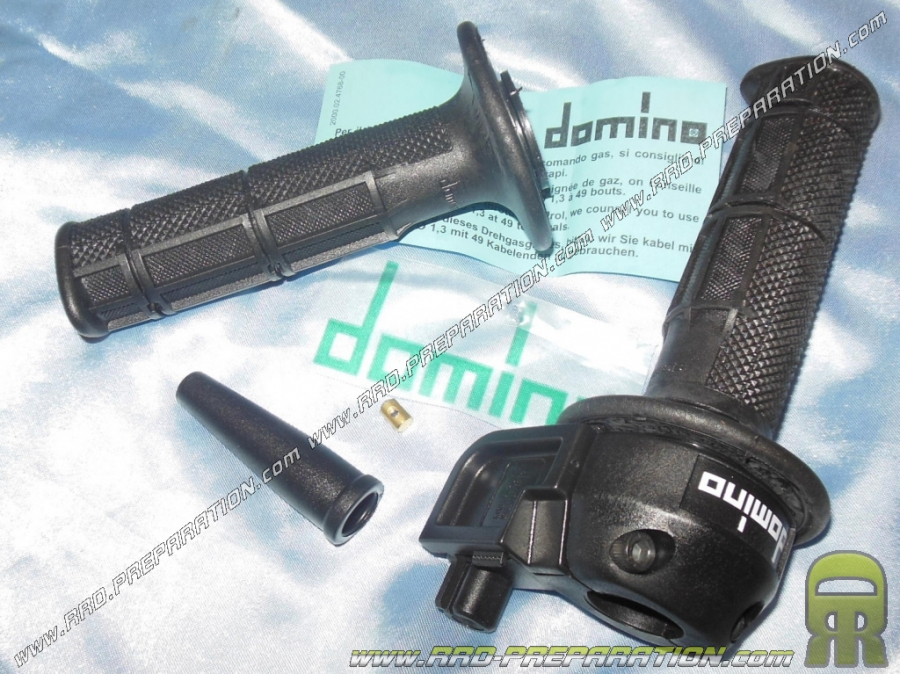 Poignée d'accélérateur, tirage rapide DOMINO Enduro course 74mm revêtements noir