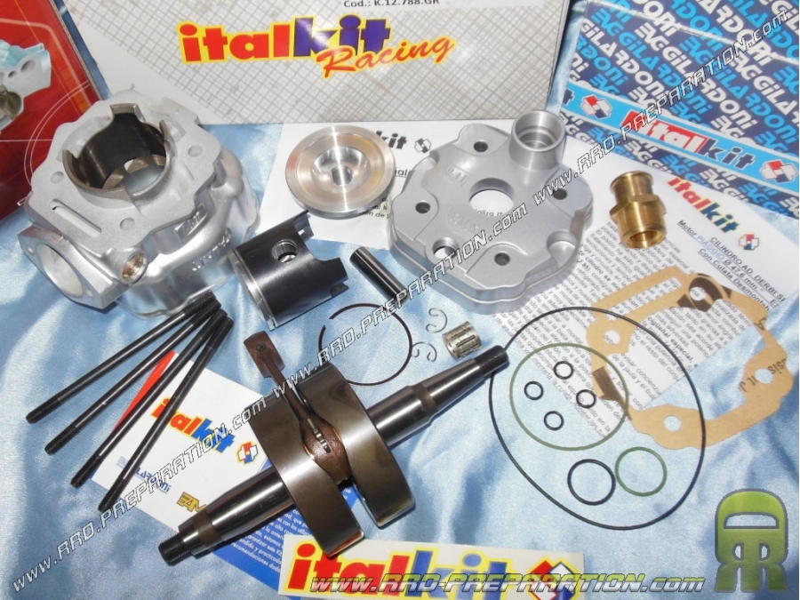 Pack ITALKIT Racing 80cc Ø47,6mm (con cigüeñal carrera 42) para motor mécaboite DERBI euro 3