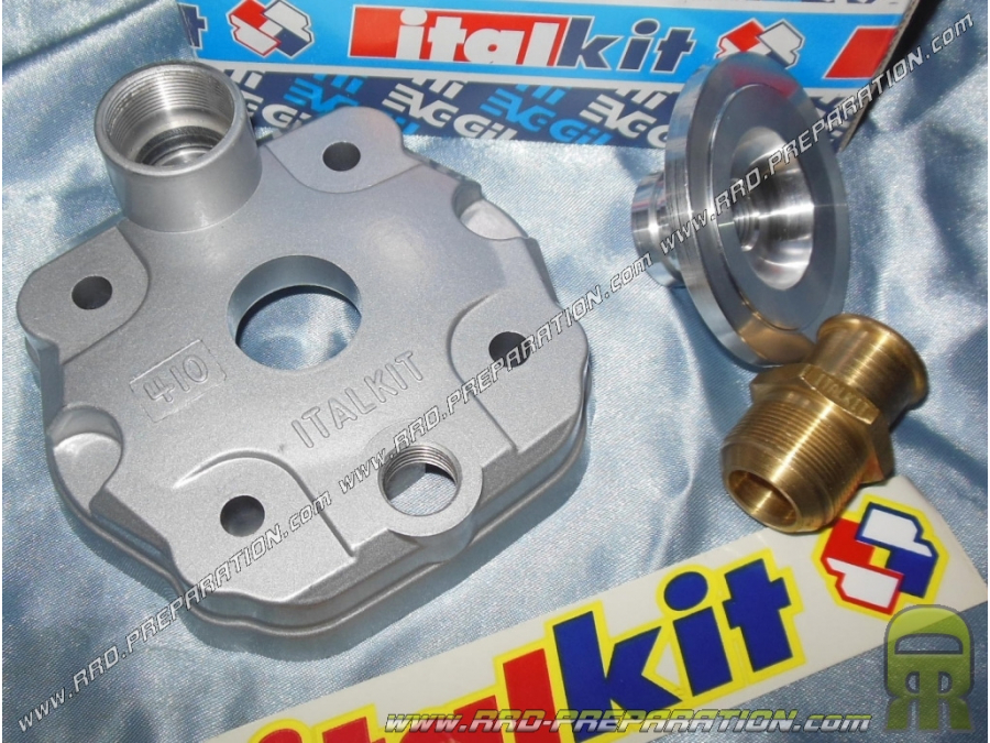 Culata completa Ø47,6mm para kit y pack 80cc ITALKIT Racing aluminio carrera larga 43 en DERBI euro 1 y 2