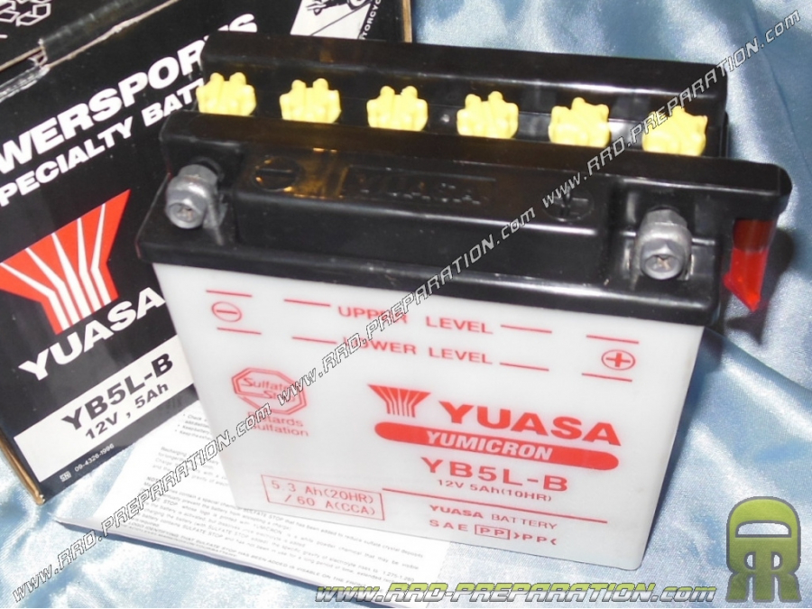 Batterie YUASA YB5L-B 12v 5Ah (acide avec entretien) pour moto