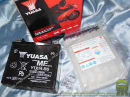 Batterie sans entretien YUASA YTX14-BS 12v 12A pour moto, mécaboite, scooters...