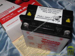YUASA Battery YB12AL-A2 12V 12A (acid with maintenance) for motorcycle mécaboite, scooters ...