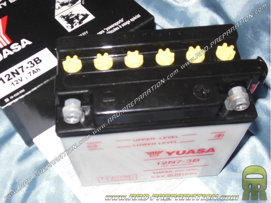 12N7-3B YUASA 12V 7A (acid with maintenance) for motorcycle mécaboite, scooters ...