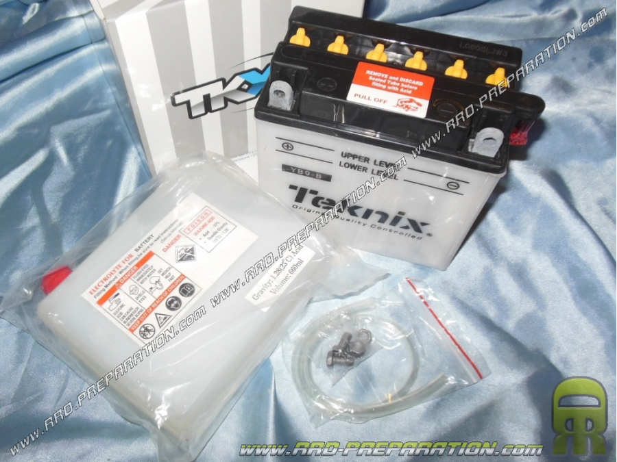 Batería TEKNIX YB9-B 12v 9A (ácido con mantenimiento) para moto, mécaboite, scooters...
