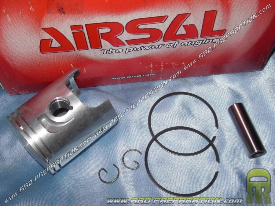 Pistón bisegmentos AIRSAL Ø47,6mm para kit 70cc AIRSAL Luxury sobre líquido PEUGEOT (Speedfight 1, 2, x-fight,...)