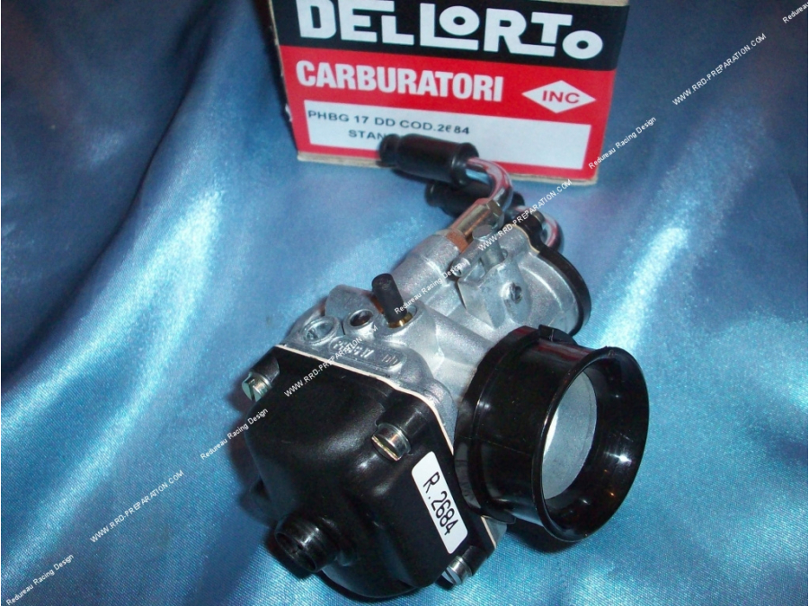 Carburador DELLORTO PHBG 17 DD flexible, posibilidad de lubricación separada, estrangulador de cable