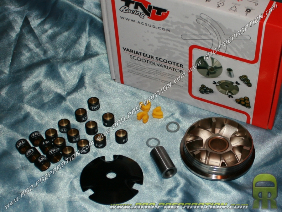 Variator TNT Racing (variator + 3 sets of rollers…) for scooter Peugeot 50cc (buxy, speedfight, ludix, vivacity…)