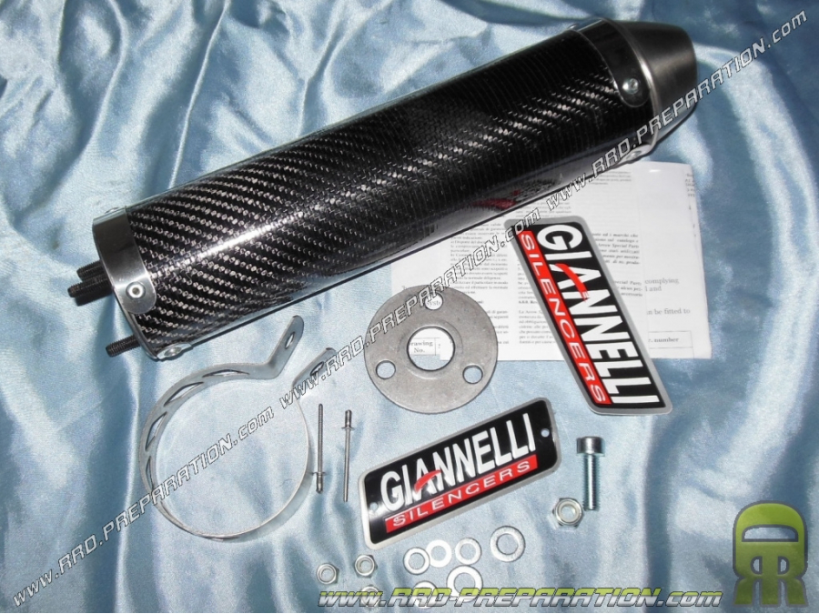 Silencieux, cartouche pour échappement GIANNELLI passage bas pour APRILIA RS4 50cc 2010 à 2011 carbone ou aluminium