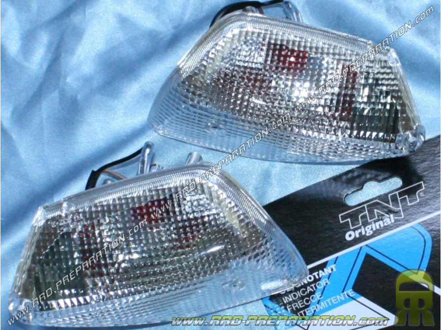Intermitentes delanteros TNT Original Type origen transparente para scooter MBK Nitro, YAMAHA Aerox 2013