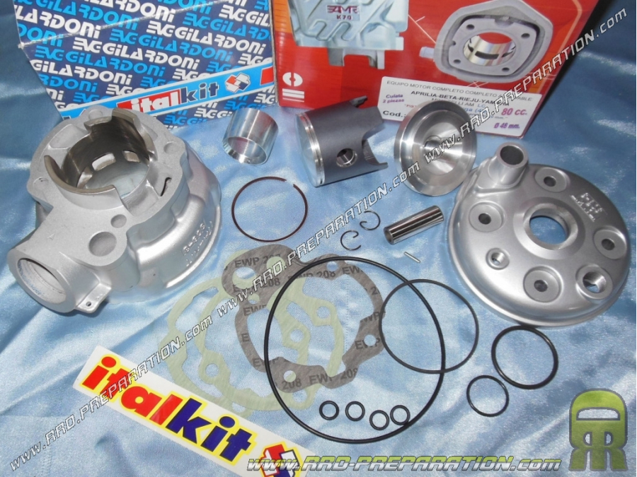 Kit 80cc ITALKIT Racing aluminio Ø48mm (carrera especial 44mm biela 90mm) para minarelli am6