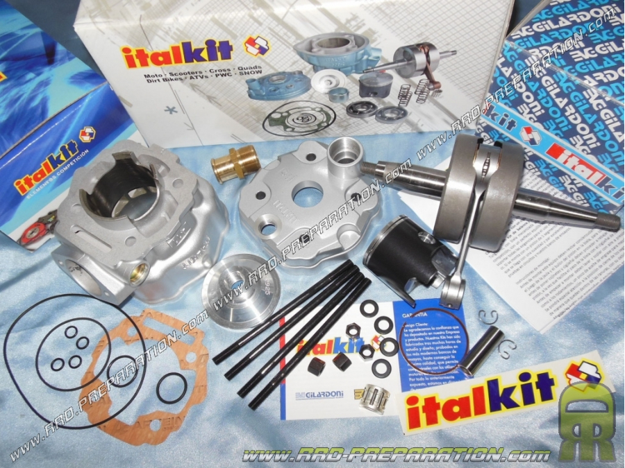 Pack ITALKIT Racing 80cc Ø47,6mm (vilebrequin course 44,90 sans équilibreur) pour mécaboite moteur DERBI euro 3