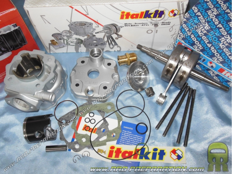 Pack ITALKIT Racing 80cc Ø47,6mm (avec vilebrequin course 44.90mm) pour mécaboite moteur DERBI euro 1 & 2