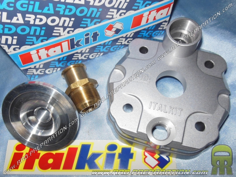 Cylinder head complete Ø47,6mm for kit and pack 80cc ITALKIT Racing aluminum long race 44.90 on DERBI euro 1 & 2