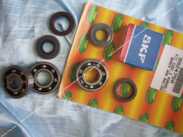 Set of 2 reinforced bearings (including a large silk) + crankshaft oil seals TOP PERFORMANCES TPR for mécaboite minar engine