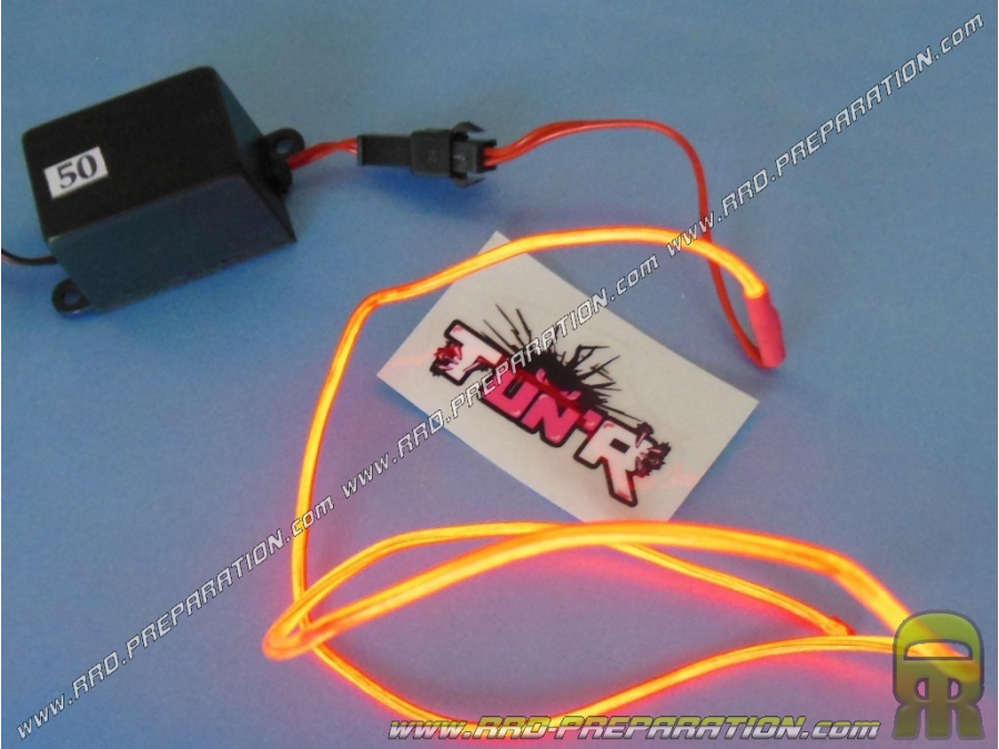Neon <span translate="no">TUN'R</span> 50mm flexible con transformador de iluminación roja