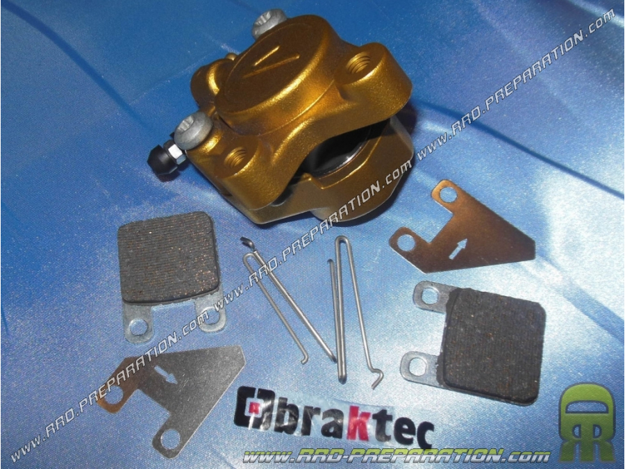 Front brake caliper with BRAKTEC original type AJP pads for mécaboite 50cc PEUGEOT XP6, XPS ...
