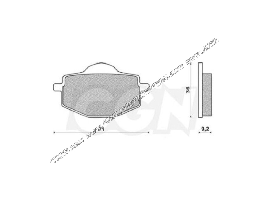 Plaquettes de frein TEKNIX pour scooter 125cc et 50cc à boite YAMAHA Cygnus, MBK Flame, MBK X-power...