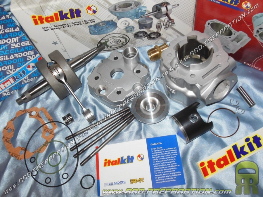 Pack ITALKIT Racing 80cc Ø47,6mm mono segment (crankshaft race 43 without balancer) for mécaboite engine DERBI euro 3