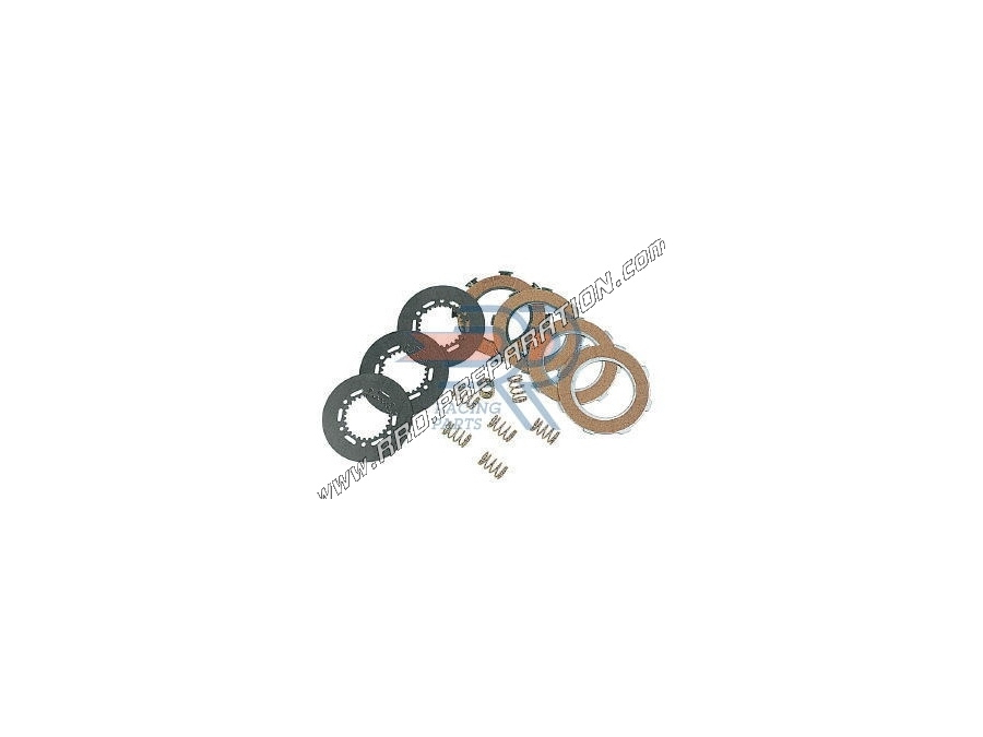 Set of 7 DR Racing reinforced clutch discs (discs, spacers, springs...) for scooter VESPA 125, 150cc PX...
