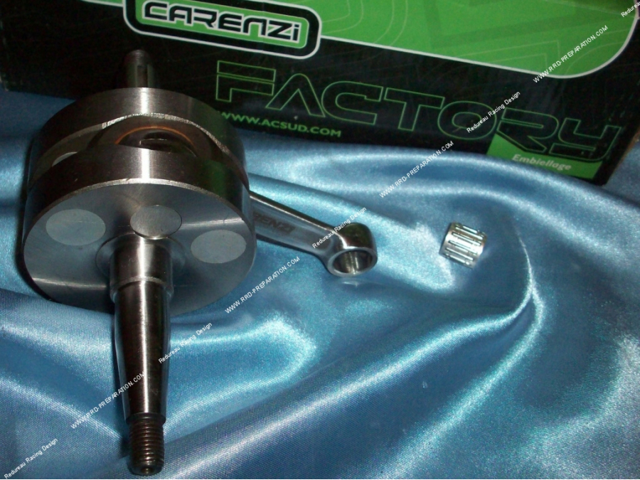 Crankshaft, connecting rod assembly CARENZI Racing 39mm stroke (Ø17mm + Ø20mm silks) for mécaboite minarelli am6 engine