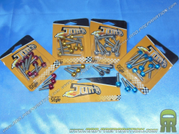 Set of 12 <span translate="no">TUN'R</span> steel screws for transmission housing on MBK booster, bw's color choices
