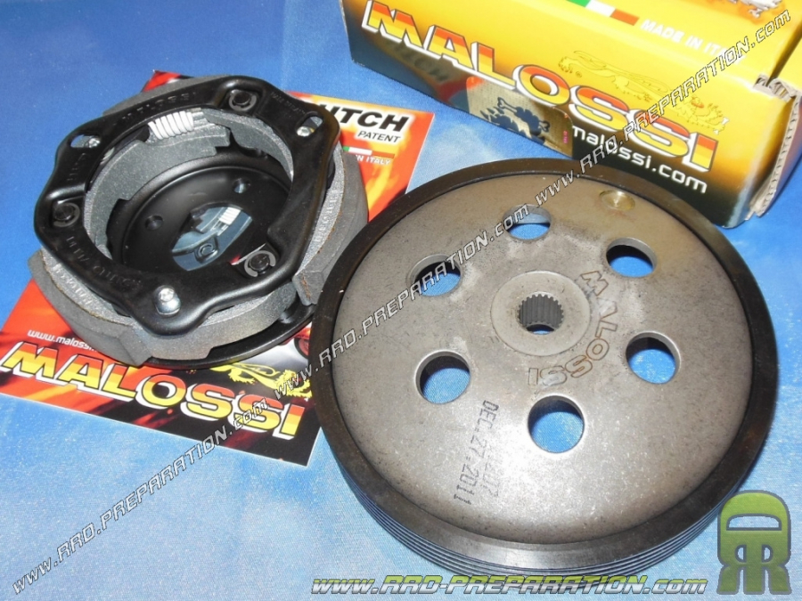 Kit embrayage + cloche clutch bell MALOSSI Ø107mm pour scooter Peugeot, Piaggio,...